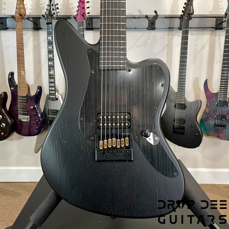 ESP LTD Alex Wade Signature AW-XJ7B Evertune Baritone 7-String Electric Guitar w/ Case (1348)-Open Grain Black Satin image 1