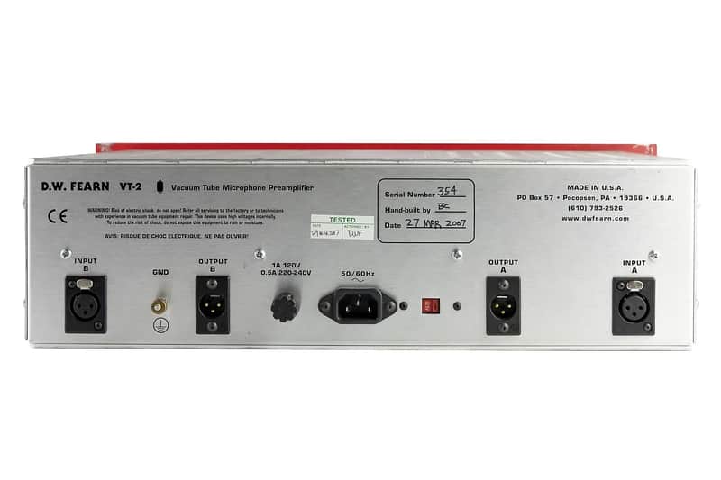 D.W. Fearn VT-2 Dual Channel Preamp image 3