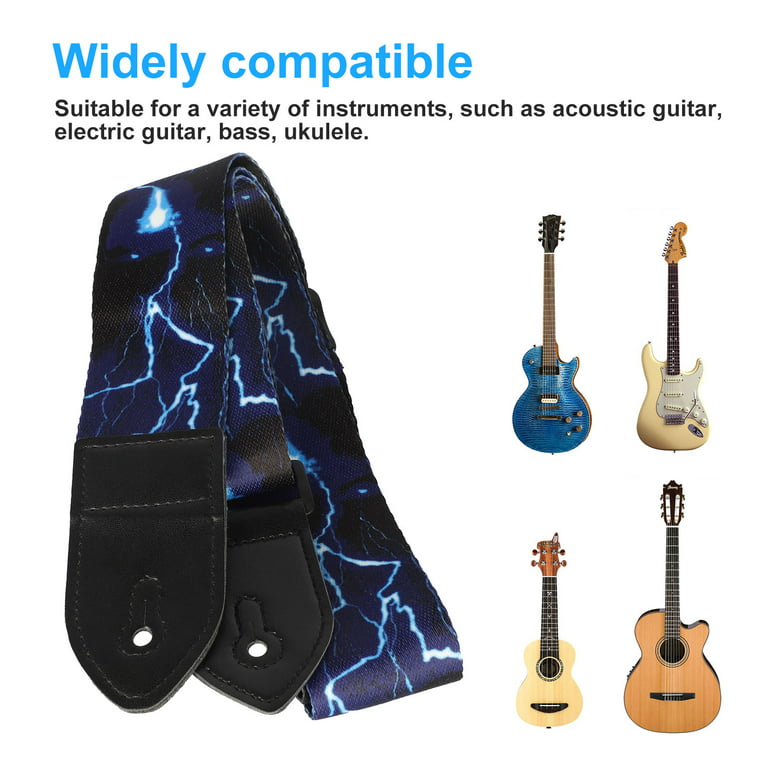 OEM Acoustic Electric Guitar Strap, Adjustable Leather Guitar Strap Belt for Bass Ukelele photo 2
