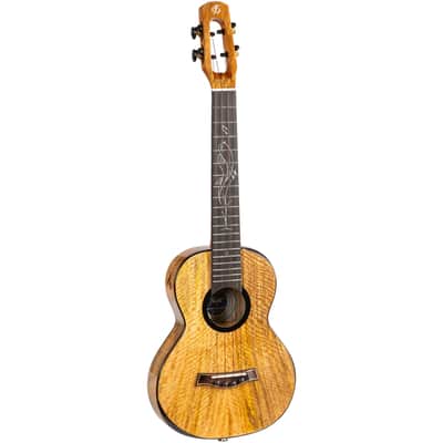 Flight SONGBIRD MANGO EQ-A Royal Series Solid Mango Top Mahogany Neck 4-String Tenor Acoustic-Electric Ukulele w/Gig Bag, Pickup & Humidifier image 4