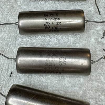 0.22uF 400v K40Y-9 & 0,022uF 400V K40P-2B USSR Paper In Oil Capacitor lot of 8 - 0.22uf & 3 - 0,022uF, guitar capacitors image 2