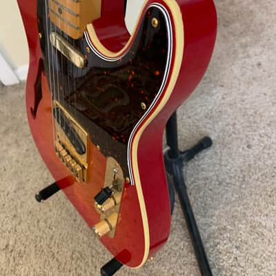 No Brand Name telecaster style semi hollow body 2000 - Red Sunburst image 10