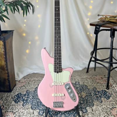 CLEARANCE: Offbeat Guitars O* Series "Jacqueline" J2 Bass in Strawberry Milkshake on Pine, EMG JVHZ Pickups image 4