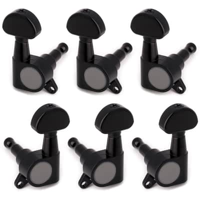 3R3L Sealed Guitar String Tuning Pegs Tuning Keys Machine Heads Tuners for Electric Guitar or Acoustic Guitar Half Round Black. image 1