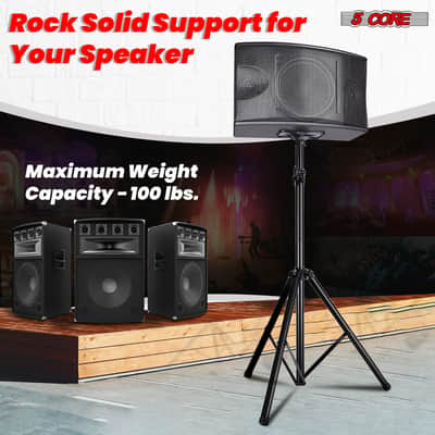 5 Core Speaker Stand Height Adjustable PA DJ Tripod Studio Monitor Stands w 35mm Compatible Insert image 9