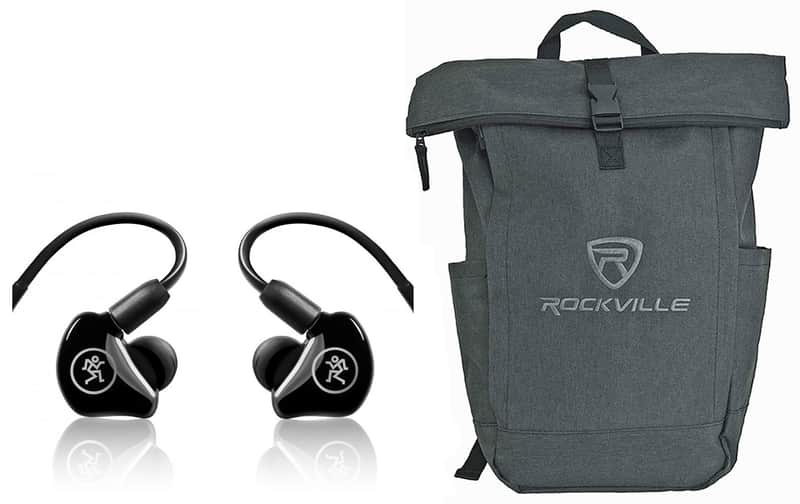 Mackie MP-220 Dual Dynamic Driver Pro In-Ear Monitors+Molded Carry Case+Backpack image 1