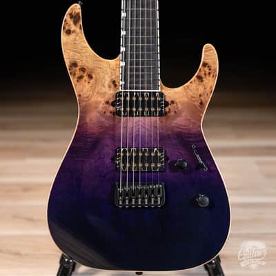 ESP E-II M-II 7 NT Bare Knuckle 7-String Guitar w/ Case – Purple Natural Fade image 2