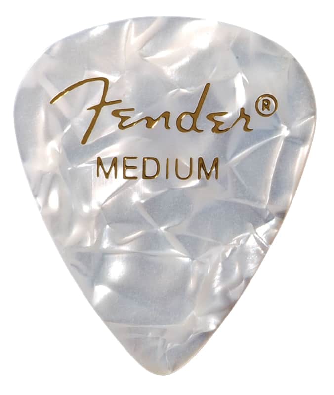 Fender Premium Celluloid 351 Medium White Moto Picks 12 Pack image 1
