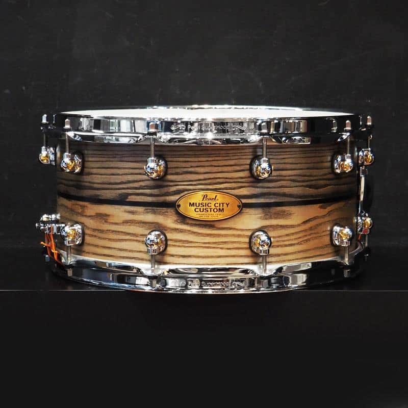 Pearl USED ​​MCCA1465S/C #1010 Music City Custom -USA Solid Ash Shell Snare Drums 14×6.5 [Hand-rubbed Two Tone Ash w/Ebony Inlay] image 1