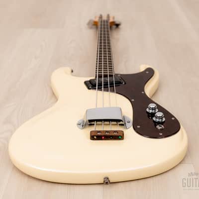 1966 Mosrite Ventures Model Bass Pearl White w/ Case, USA-Made Bakersfield image 10