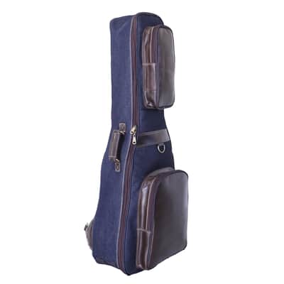 Handmade Denim and Leather Guitar Case for Acoustic Guitars Classical Guitar Gig Bag Padded BackPack image 5