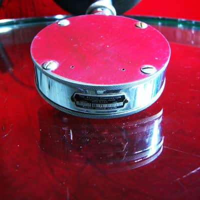 Vintage RARE 1950's Astatic D-104 crystal "Lollipop" microphone Chrome w adapter & Atlas DS-5 desk stand PROP DISPLAY image 10