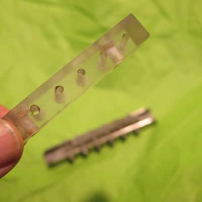 vintage 1960's clear Lucite bridge + tailpiece for solid body electric  - WHO MADE THIS??? image 5