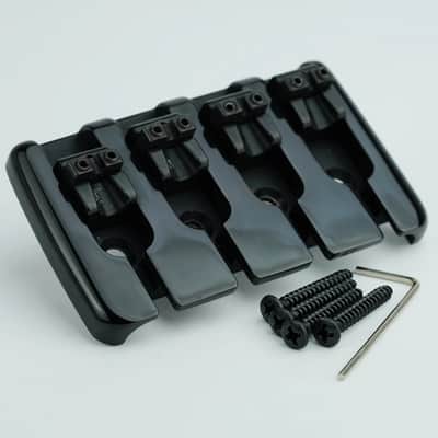 Black 4 String Electric Bass Guitar Bridge Fixed Hardtail image 1