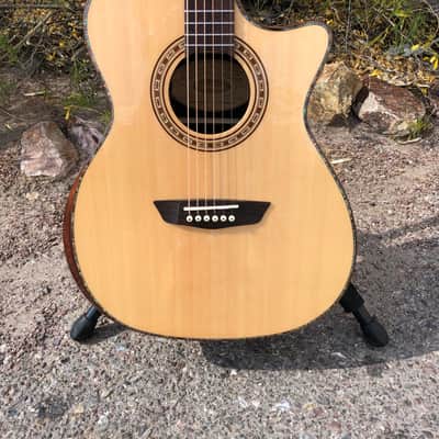 Washburn WCG80SCEG-L WCG80 Comfort Series Grand Auditorium Cutaway Acoustic Electric Guitar w/ Case image 7