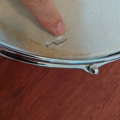 Vintage 1960s Slingerland No. 161 Deluxe Student Model 5.5x14" Snare Drum in White Marine Pearl image 4