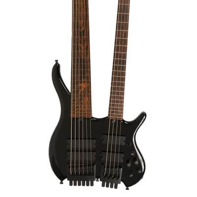 Muckelroy Custom Doubleneck Headless Bass 6-string Fretless 4-string Fretted 2016 Black *Video* image 2