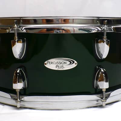 Percussion Plus 14" x 5 1/2" Snare Drum / 8 Lug / Green Sparkle Wrap image 2