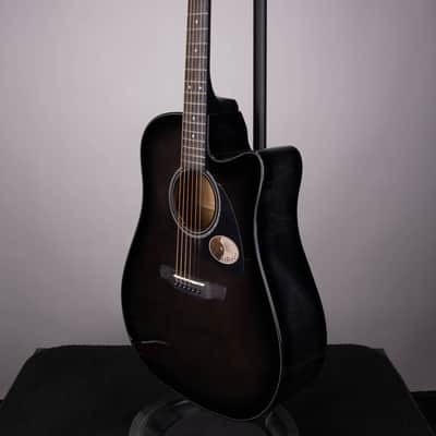 Ibanez AAD77CE Dreadnought Acoustic-Electric Guitar - Transparent Black Sunburst image 5