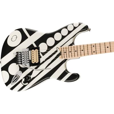 EVH Striped Series Circles White and Black - Electric Guitar image 3