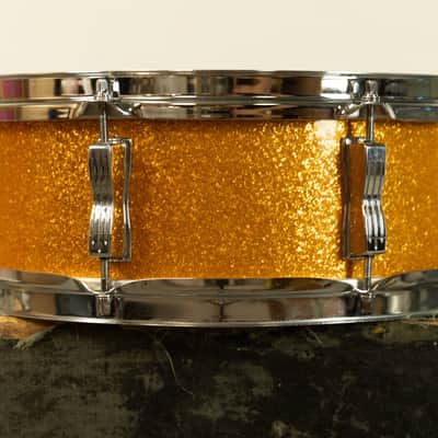 1970s Ludwig 5x14 Gold Sparkle Jazz Festival Snare Drum image 4