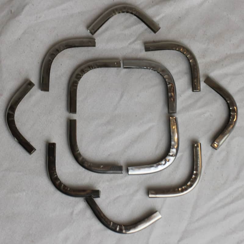 NEW Accordion Repair Part - Silver Bellows Corners 60mm Angled (Lot of 12) image 1