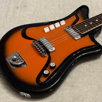 1960’s D’Scala Deluxe Electric Guitar Orange & Black Made in Italy Rare Bizarre + Case image 6