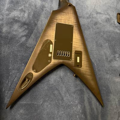 2021 Solar Guitars V1.6AFBB Flying V in Flame Black Burst with Gigbag image 19