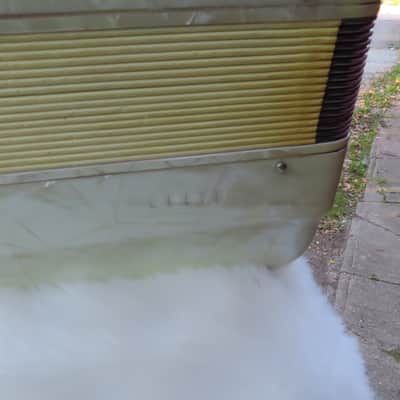 LIRA INTERNATIONAL MODEL 20 CENTRAMATIC 1959 3/4 120 BASS ACCORDION  GOLD SPARKLE MOTHER of WHITE PEARL IMMACULATE! image 10