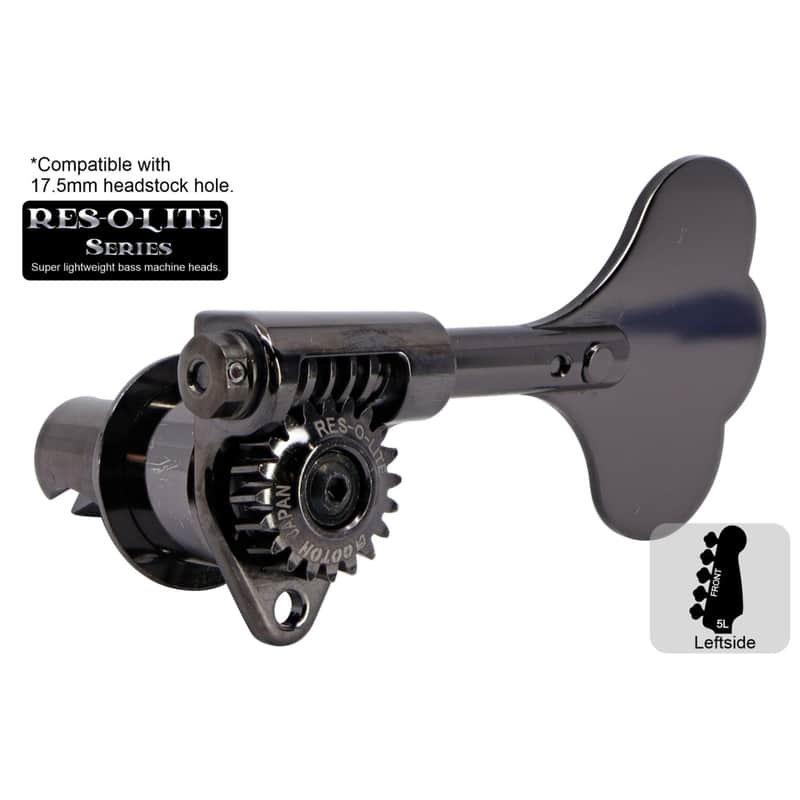 GOTOH GRL510C-12 Res-o-Lite Open Gear Bass Tuner Clover, Cosmo Black, 5L image 1