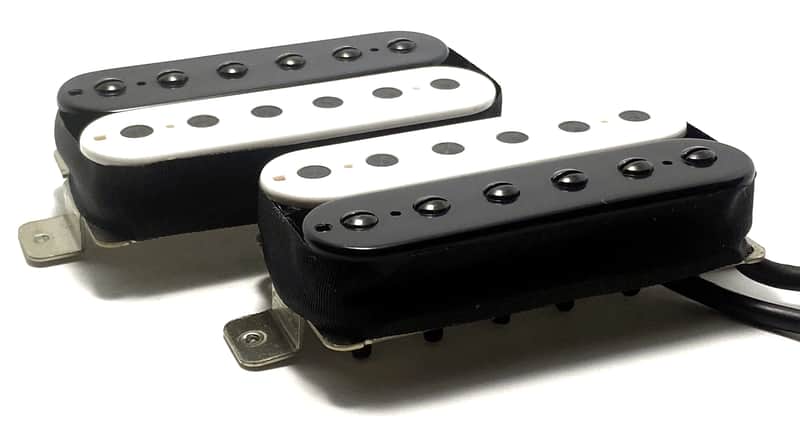 Nami Bucker HH Set ~ Bridge + Neck A5 Heavy Humbucker Pickups, Great for Modern Metal ~ Zebra White Black image 1