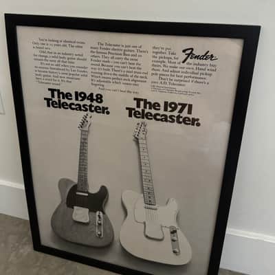 1971 Fender Telecaster Dealer Poster Original Framed Memorabilia Display image 2