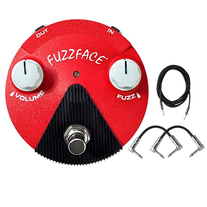 Dunlop FFM6 Band Of Gypsys Fuzz Face Mini FX Pedal with 2 R-Angle Patch & Instrument Cables image 1