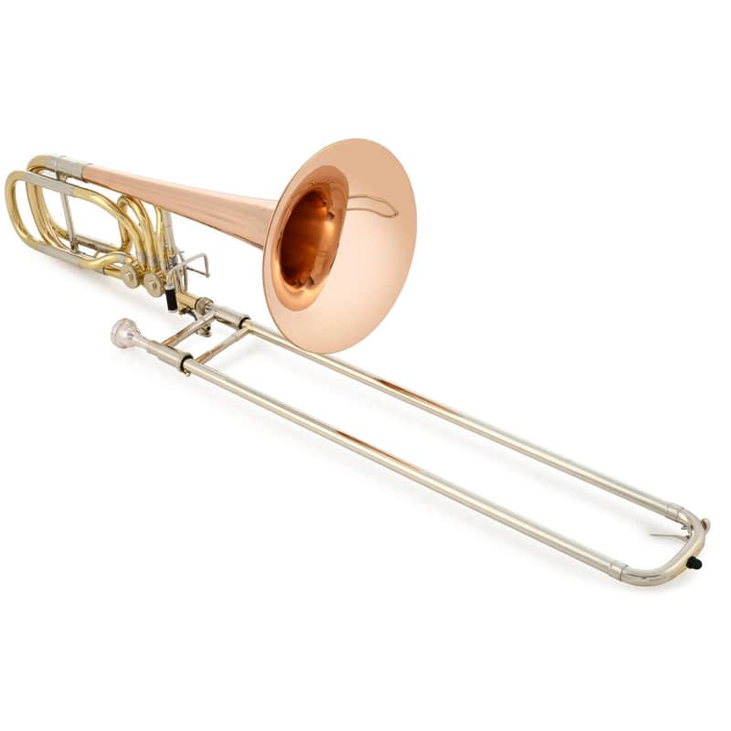 Blessing Bass Trombone, Double Rotor, Clear Lacquer, Outfit image 1