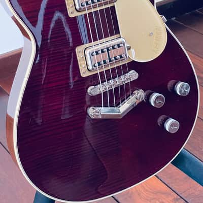 Gretsch G6228FM Players Edition Jet BT with V-Stoptail 2018 - Dark Cherry Stain - Flamed Top image 17