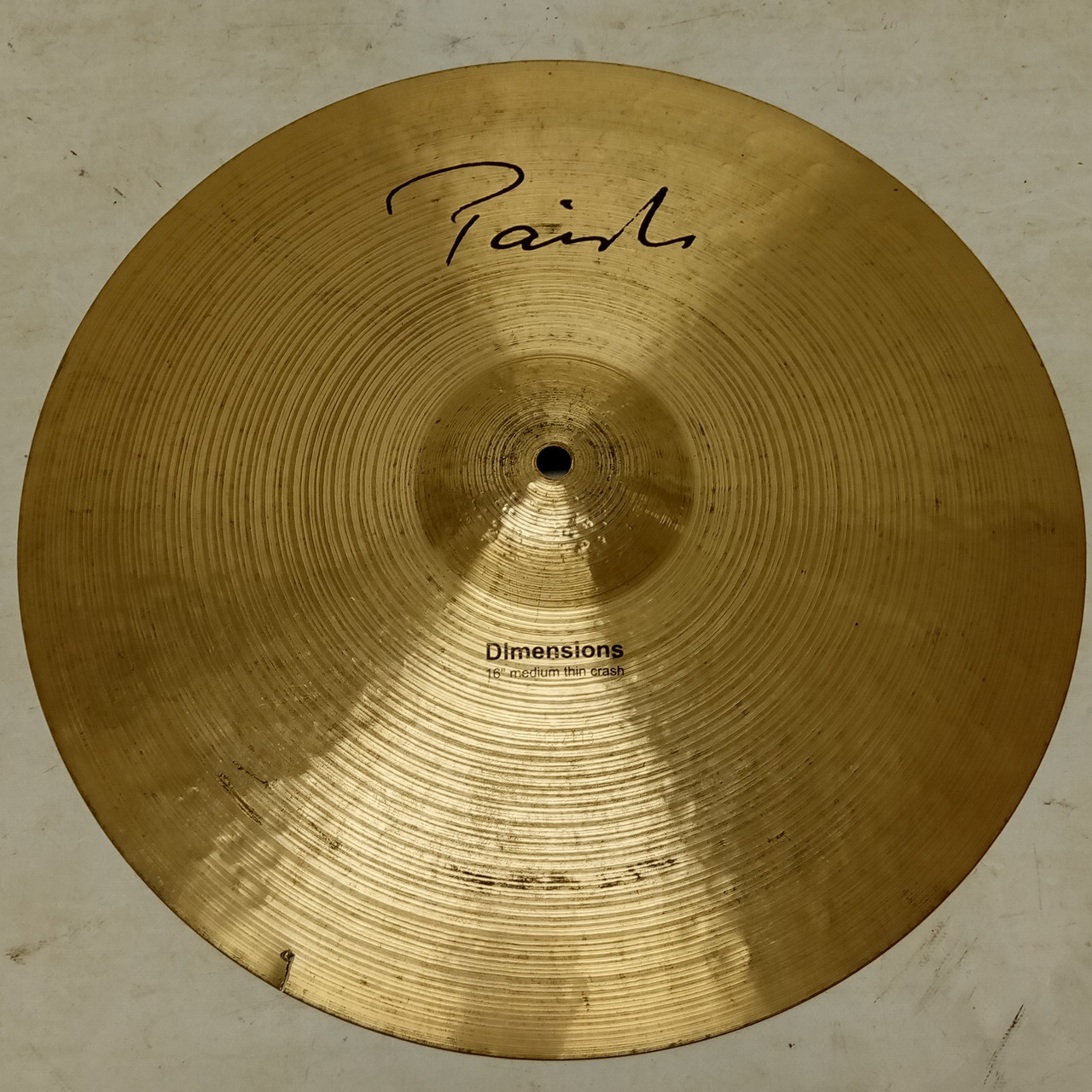 Paiste Dimensions 16" 1025 Medium Thin Crash Cymbal B8 Hammering Project — main photograph