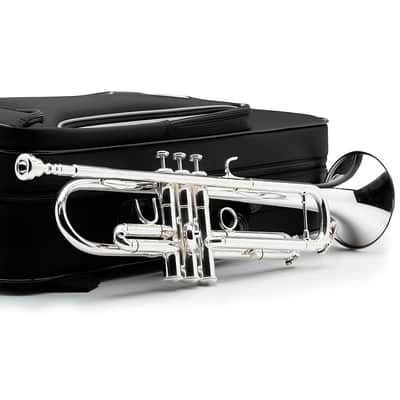 Jupiter JTR1100S Performance Series Bb Trumpet with Reverse Leadpipe Regular Silver plated Yellow Brass Bell image 3