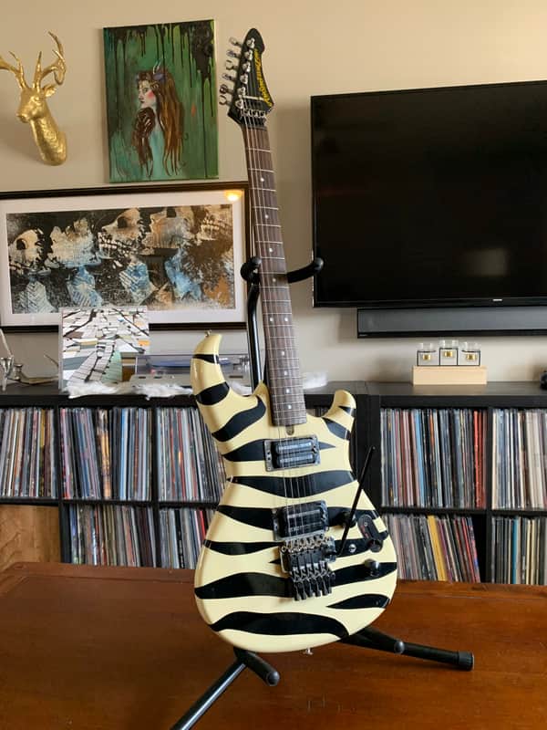 Aria Pro II RS INAZUMA-V 1984 Zebra Stripe | Reverb