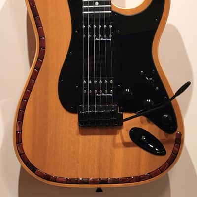 CUSTOM DESIGNED & CRAFTED - SOLID ASH STRAT STYLE W/BUTTERSCOTCH DOUBLE BOUND BODY W/RED APPLE JASPER - SERIAL #075 -  2025 image 5