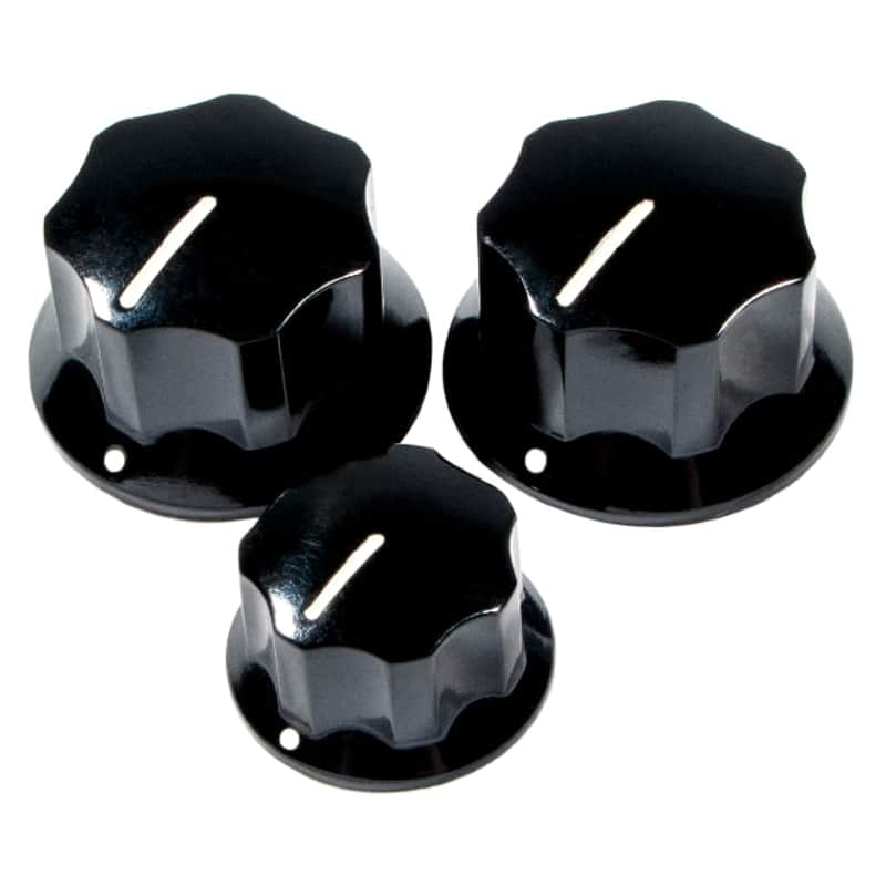 Fender Pure Vintage '60s Jazz Bass® Knobs, (3), Black image 1