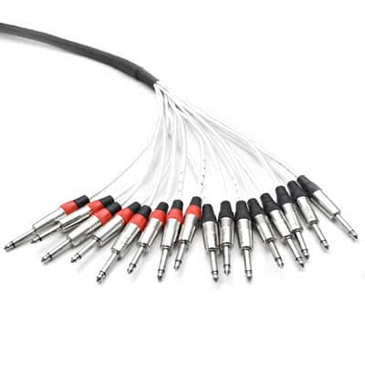 8 Channel 1/4" TRS 16 TS Insert Snake Audio Cable 15' image 3