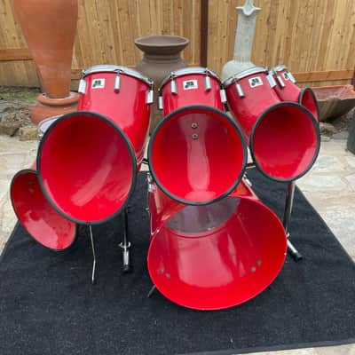 Vintage North Drums 6pc Drum Set kit - Red Finish image 10
