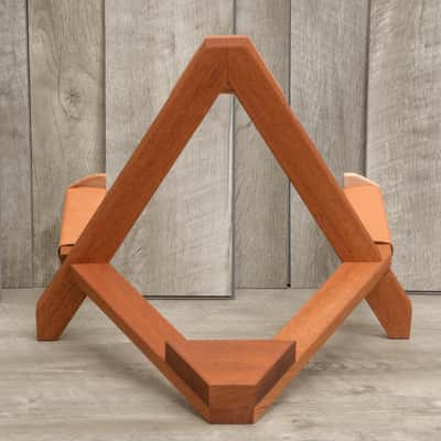 Acoustic Guitar Stand, Wooden Guitar Stand, Mahogany and figured maple Boutique guitar stand image 4