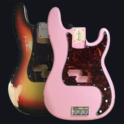 Made to Order - FRANCHIN Jupiter bass body Relic Aged 100% Nitro Lacquer (Sunburst/ Black/ White/ Blue/ Green/ Yellow/ Red/ Pink/ Burgundy/ Purple/ Gold/ Silver, etc.) Basswood Poplar Precision-Bass Style Made in Italy image 1