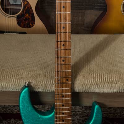 Tom Anderson Guitarworks Angel Player Big Sparkle Teal Guitar image 9