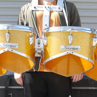 Slingerland Vintage Marching Cutaway Quad Tenors Sparkling Orange Pearl - CAN SHIP! image 5