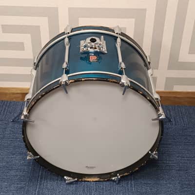 Premier 1970s 22″ x 14″ Bass Drum in Aquamarine Shimmer Bild 8