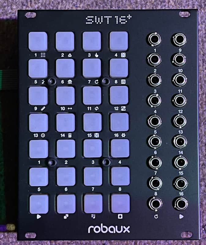 Robaux SWT 16+, 16 track trigger / drum sequencer, Eurorack image 1