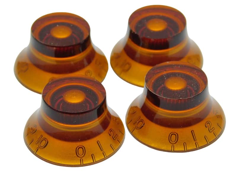 Amber Knobs Imperial Inch Top Hat Control Speed for USA Les Paul Electric Guitar image 1