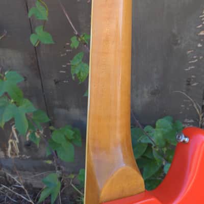 UPDATE HSC Kingston (Teisco ?) Jazz Bass Copy Red Orange image 8